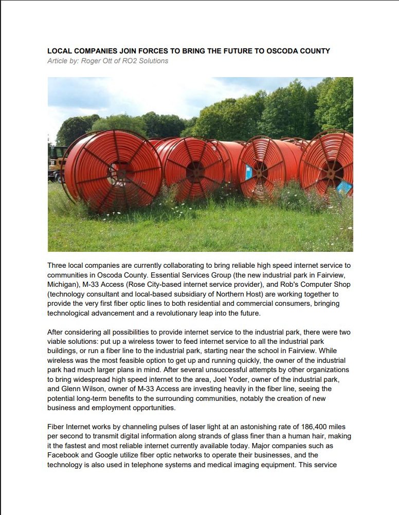 Oscoda County Fiber Optic Project